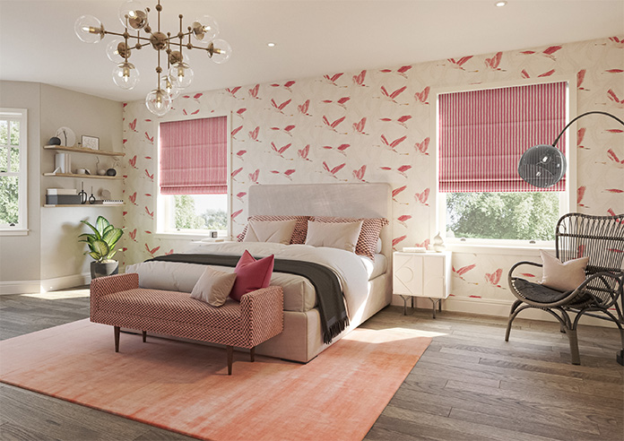 Vintage Stripe, Bowler Red - Roman Blind - Image 6